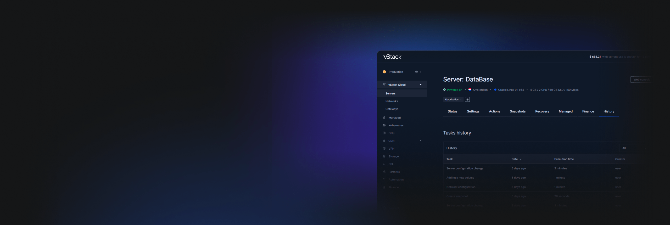 vStack Cloud Panel  — a service management panel for cloud providers